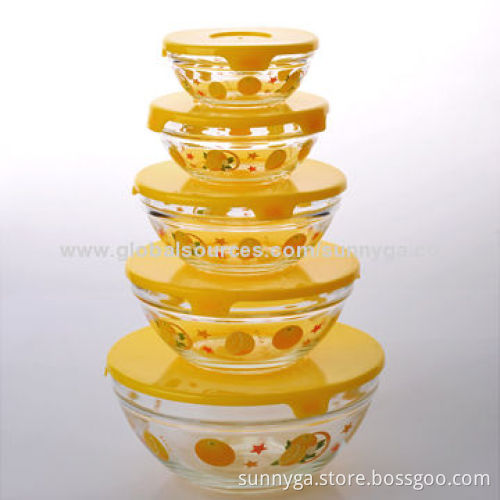 Wholesale Transparent Glass Bowl Set with 125/210/370/510/975mL Capacity